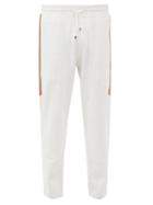 Matchesfashion.com Brunello Cucinelli - Corduroy Side-stripe Cotton-blend Track Pants - Mens - Light Grey