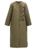 Matchesfashion.com Ganni - Toggle-front Quilted Ripstop Coat - Womens - Khaki