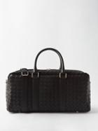 Bottega Veneta - Intrecciato-leather Holdall - Mens - Black Silver
