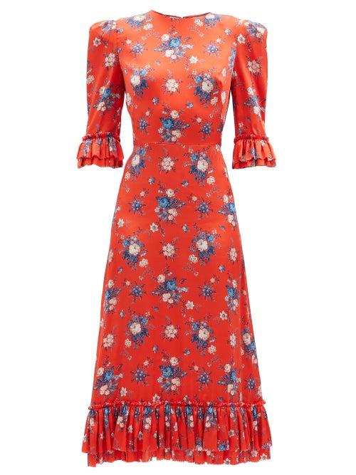 Matchesfashion.com The Vampire's Wife - The Falconetti Floral-print Silk Midi Dress - Womens - Red Multi