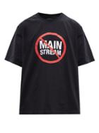 Mens Rtw Vetements - No Mainstream-print Cotton-jersey T-shirt - Mens - Black