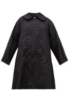 Matchesfashion.com Comme Des Garons Comme Des Garons - Crinkled-moir Double-breasted Coat - Womens - Black