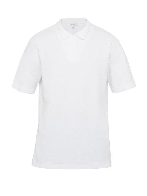 Matchesfashion.com Sunspel - Towelling Cotton Polo Shirt - Mens - White