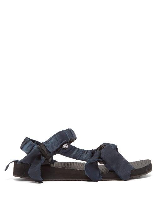 Matchesfashion.com Arizona Love - Trekky Satin Wrapped Velcro Strap Sandals - Womens - Navy
