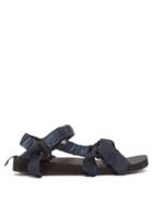 Matchesfashion.com Arizona Love - Trekky Satin Wrapped Velcro Strap Sandals - Womens - Navy
