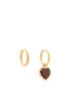 Matchesfashion.com Theodora Warre - Mismatched Garnet Hoop Earrings - Womens - Gold