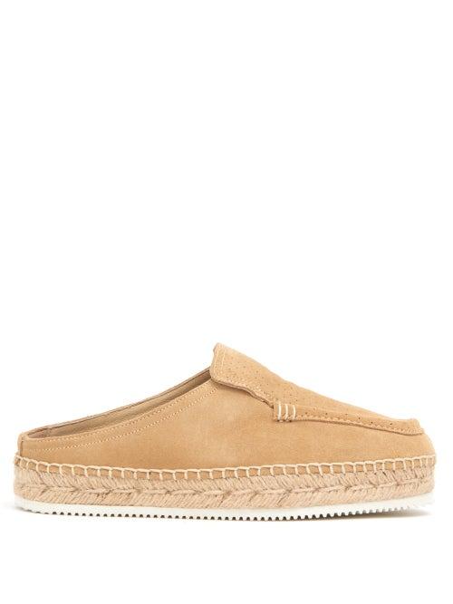 Matchesfashion.com Suicoke - Ronin Suede Backless Loafers - Womens - Beige