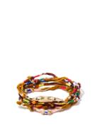 Matchesfashion.com Marie Lichtenberg - Sari Cord & 9kt Gold Charm Bracelet - Mens - Gold Multi