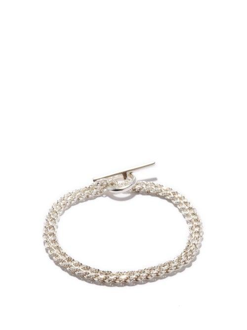 Mens Jewellery All Blues - Rope T-bar Sterling-silver Bracelet - Mens - Silver