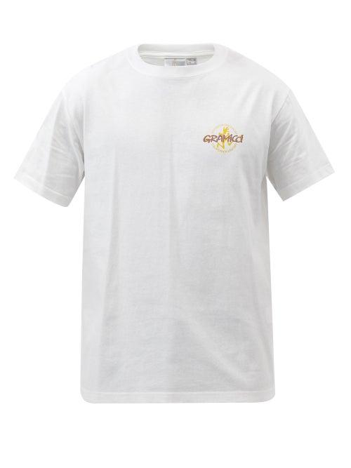 Gramicci - Running Man-print Cotton-jersey T-shirt - Mens - White