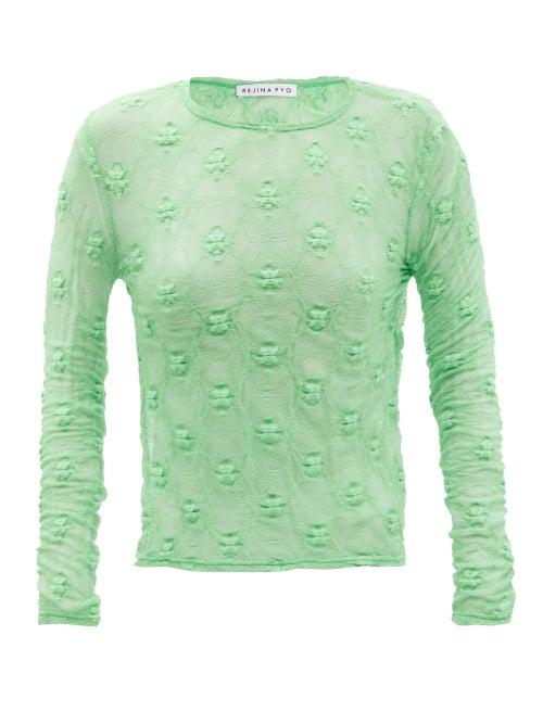 Rejina Pyo - Bibi Floral Fil-coup Cotton-blend Top - Womens - Green