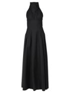 Matchesfashion.com Bottega Veneta - Bandana Halterneck Cotton-twill Dress - Womens - Black