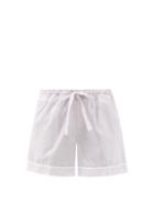 Ladies Lingerie Derek Rose - Ledbury 40 Geometric-print Cotton Pyjama Shorts - Womens - Pink Multi