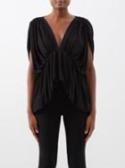 Norma Kamali - Butterfly Draped Jersey Top - Womens - Black