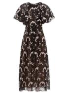 Matchesfashion.com Giambattista Valli - Floral Embroidered Chantilly Lace Dress - Womens - Black Multi
