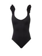Matchesfashion.com Maygel Coronel - Joyce Ruffled-strap Swimsuit - Womens - Black