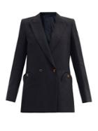 Matchesfashion.com Blaz Milano - Midday Sun Cassis Double-breasted Linen Jacket - Womens - Black