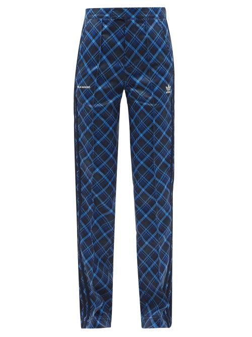 Matchesfashion.com Adidas X Wales Bonner - Tartan-print Twill Trousers - Womens - Blue Print