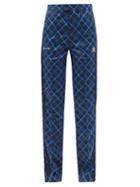 Matchesfashion.com Adidas X Wales Bonner - Tartan-print Twill Trousers - Womens - Blue Print