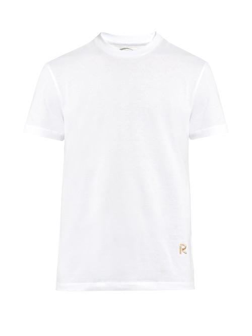 Raf Simons Logo-embroidered Crew-neck Cotton T-shirt
