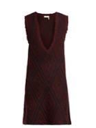 See By Chloé Chevron Jacquard-knit Wool Dress
