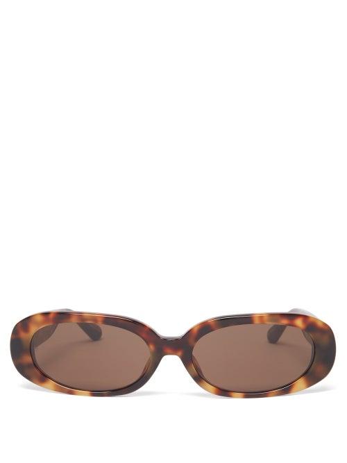 Linda Farrow - Cara Oval Tortoiseshell-acetate Sunglasses - Womens - Brown