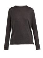 Matchesfashion.com Acne Studios - Taline Long Sleeved Linen T Shirt - Womens - Dark Grey