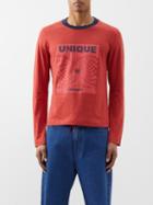 Wales Bonner - Unique-print Organic-cotton Long-sleeved T-shirt - Mens - Red