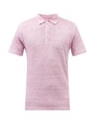 120 Lino 120% Lino - Slubbed-linen Jersey Polo Shirt - Mens - Pink