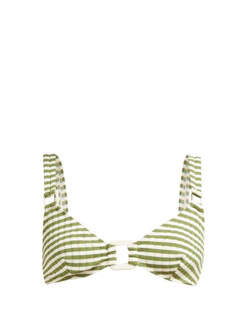 Matchesfashion.com Solid & Striped - The Tilda Striped Bikini Top - Womens - Green Stripe