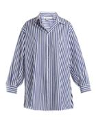 Matchesfashion.com Junya Watanabe - Oversized Striped Poplin Shirt - Womens - Light Blue