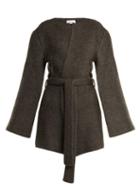 Matchesfashion.com Raey - Belted Mohair Blend Cardigan - Womens - Charcoal