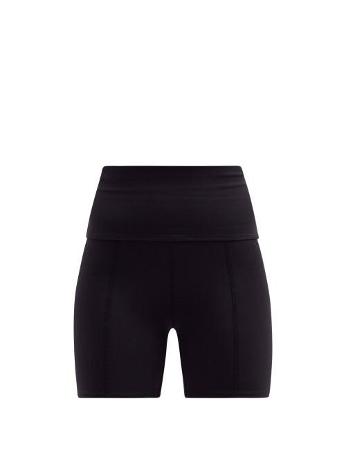 Matchesfashion.com Live The Process - Geometric High-rise Stretch-jersey Cycling Shorts - Womens - Black
