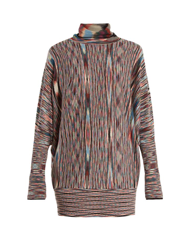 Missoni Roll-neck Striped Wool-blend Dress