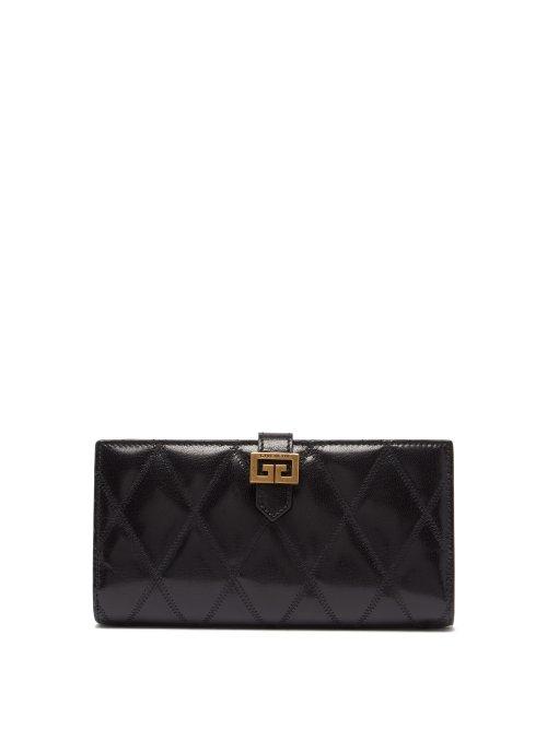 Matchesfashion.com Givenchy - Gv3 Quilted Leather Continental Wallet - Womens - Black