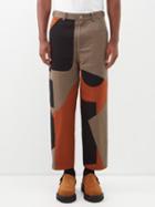 Jw Anderson - Patchwork Cotton-canvas Trousers - Mens - Khaki Multi