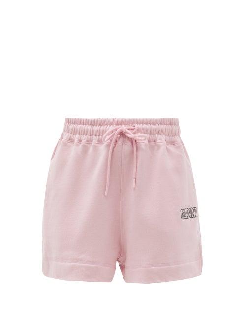 Matchesfashion.com Ganni - Software Organic Cotton-blend Track Shorts - Womens - Light Pink