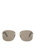 Matchesfashion.com Cartier Eyewear - C Dcor Rimless Square Acetate Sunglasses - Mens - Silver