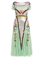 Matchesfashion.com Temperley London - Talia Sequin And Striped Midi Dress - Womens - Green Multi