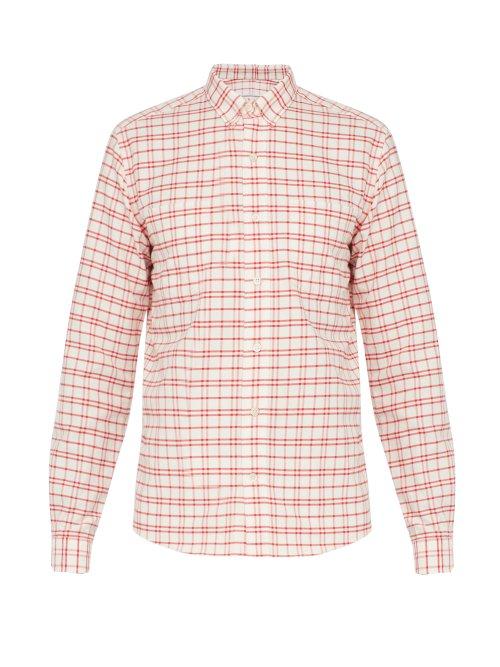 Matchesfashion.com Ami - Check Cotton Oxford Shirt - Mens - Red Multi