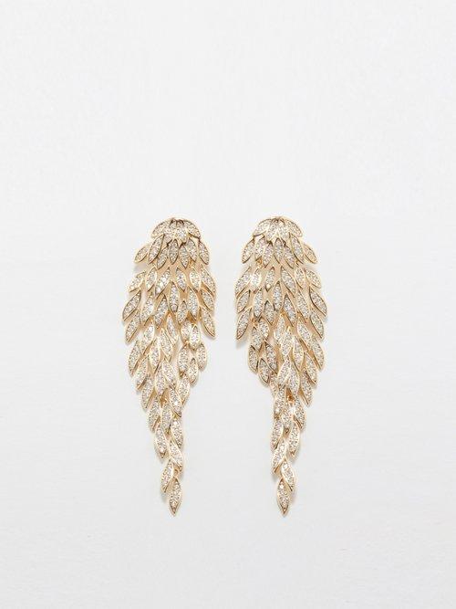 Fallon - Cubic Zirconia & Gold-plated Earrings - Womens - Gold Multi