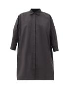 Matchesfashion.com Co - Longline Cotton-blend Poplin Shirt - Womens - Black