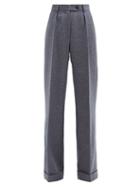 Matchesfashion.com La Fetiche - Malik High-rise Striped Wool Trousers - Womens - Grey