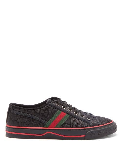 Matchesfashion.com Gucci - Tennis 1977 Gg-jacquard Canvas Trainers - Mens - Black