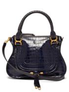 Matchesfashion.com Chlo - Marcie Medium Crocodile Embossed Leather Bag - Womens - Navy