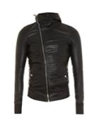Rick Owens Asymmetric-zip Hooded Leather Jacket