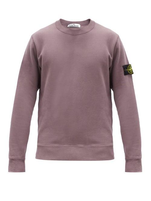 Matchesfashion.com Stone Island - Logo-patch Cotton-jersey Sweatshirt - Mens - Purple