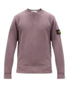 Matchesfashion.com Stone Island - Logo-patch Cotton-jersey Sweatshirt - Mens - Purple