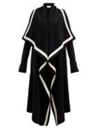Alexander Mcqueen - Striped-edge Wrap Cardigan - Womens - Black