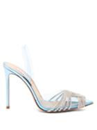 Aquazzura - Gatsby 105 Pvc And Leather Slingback Pumps - Womens - Light Blue